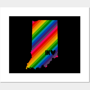 USA States: Indiana (rainbow) Posters and Art